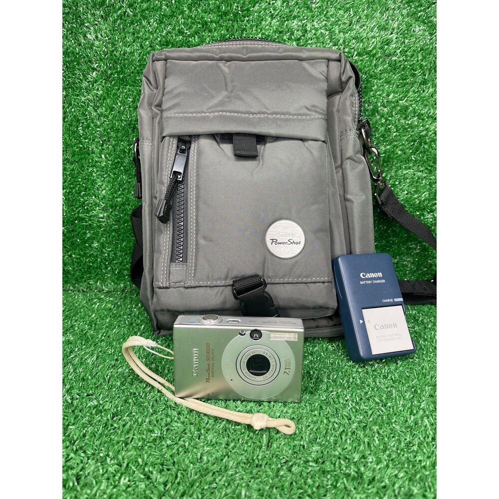 Canon PowerShot Digital ELPH SD1000 7.1MP Digital Camera - Silver - Tested Works